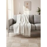 Vienna Home %100 Pamuk Tv Battaniyesi 100×165 cm – Dekoratif Soft Desen, Hafif ve Nefes Alabilir - 100 x 165 cm - Ekru