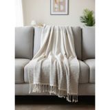 Vienna Home %100 Pamuk Tv Battaniyesi 100×165 cm – Dekoratif Soft Desen, Hafif ve Nefes Alabilir - 100 x 165 cm - Krem - Bej