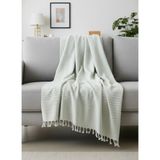 Vienna Home %100 Pamuk Tv Battaniyesi 100×165 cm – Dekoratif Soft Desen, Hafif ve Nefes Alabilir - Su Yeşili - 100 x 165 cm