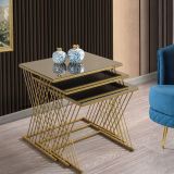 Vienna Zigon Sehpa, Gold Bronz