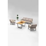 Vieno Home Garden Artemis Plus 3'lü Alüminyum Bahçe Balkon Oturma Grubu