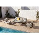 Vieno Home Garden Belinda Bahçe Balkon Oturma Grubu Krem