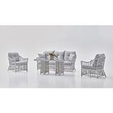Vieno Home Garden Bergama Rattan Bahçe Balkon Oturma Grubu Gri