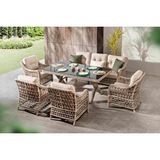 Vieno Home Garden Dora Rolex Rattan Oturma Grubu Kahverengi