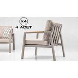Vieno Home Garden Efes Mini Sandalye Cappuccino (4 Adet)
