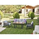 Vieno Home Garden Efes Plus Bahçe Balkon Oturma Grubu Antrasit