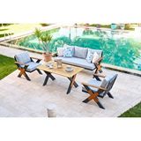 Vieno Home Garden Lotus Alüminyum Bahçe Balkon Oturma Grubu Antrasit