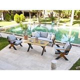 Vieno Home Garden Lotus Bahçe Balkon Oturma Grubu Gri