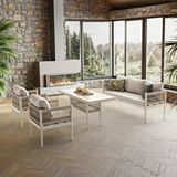 Vieno Home Garden Lyon Midi Bahçe Balkon Oturma Grubu Krem