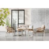 Vieno Home Garden Martin Mini Bahçe Balkon Oturma Grubu Krem
