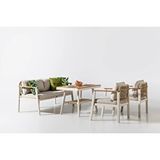 Vieno Home Garden Onyx Midi Bahçe ve Balkon Oturma Grubu Krem
