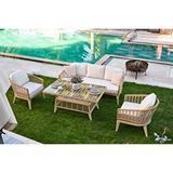 Vieno Home Garden Rodos Rattan Bahçe Balkon Oturma Grubu Cappuccino