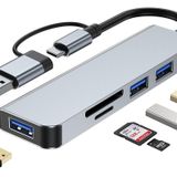 VIENON PC, Dizüstü Bilgisayarlar, MacBook Pro/Air, iMac Pro, Yüzey ve Tablet için Bellek Kartı Okuyuculu ve 3 USB 3.0 Bağlantı Noktalı 5'i 1 Arada Alüminyum USB-C Hub