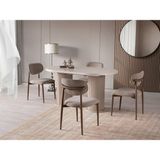Viento Mobilya Bohem Aytaşı Desen Hg Açılır 160X90 Masa Liza 4 Adet Vizon Coco Kumaş Sandalye Masa Takımı - 160 X 90