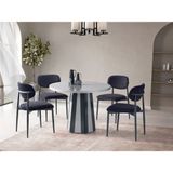 Viento Mobilya Bohem Sis Gri Hg Yuvarlak 104X104 Masa Liza 4 Adet Antrasit Bukle Kumaş Sandalye Masa Takımı - 104 X 104