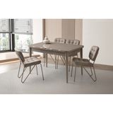 Viento Mobilya Kelebek Kütük Cappicino Highgloss Açılır 130X80 Masa 6 Adet Babyface Metal Banky Sandalye Masa Takımı - Cappucino - 130 X 80