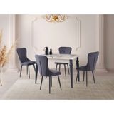 Viento Mobilya Kelebek Venezia Hg Açılır 110X70 Masa Leon 4 Adet Antrasit Babyface Kumaş Sandalye Masa Takımı - 110 X 70