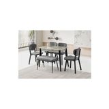 Viento Mobilya Milano Rambla Highgloss Açılır 100X60 Masa 6 Kişilik Babyface Metal Esinti Bench Takımı Masa Takımı