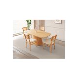 Viento Mobilya Roma Meşe Renk MDF Sabit 170X90 Masa 6 Adet Lizbon Calve Kumaş Ahşap Naturel İskelet Sandalye Masa Takımı