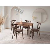 Viento Mobilya Venüs Hazal Highgloss Açılır 100X60 Masa Bahar 4 Adet Kahve Babyface Sandalye Masa Takımı - Ahşap - 100 X 60