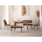 Viento Mobilya Venüs Hazal Highgloss Açılır 120X80 Masa 6 Kişilik Bench Takımı Kahve Babyface Sandalye Masa Takımı - Ahşap - 120 X 80