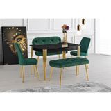 Viento Mobilya Venüs Irony Highgloss Açılır 120X80 Masa 6 Kişilik Bench Takımı Yeşil Babyface Sandalye Masa Takımı - 120 X 80