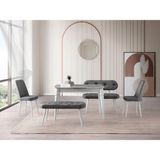 Viento Mobilya Venüs Rambla Highgloss Açılır 120X80 Masa 6 Kişilik Bench Takımı Gri Babyface Sandalye Masa Takımı - Küllü Gri - 120 X 80