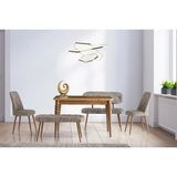 Viento Mobilya Yakamoz Antik Çam Açılır 120X80 Masa 6 Kişilik Bench Takımı Kahve Kazayağı Sandalye Masa Takımı - Atlantik Çam - 120 X 80