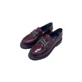 Vieris Aurenza Bordo Rugan Zincir Toka Detaylı Hakiki Deri Maskülen Kadın Loafer Bordo Rugan-36