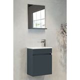 Viesta Fit Banyo Dolabı Seti (45 Cm Koyu Gri Aynalı Lavabolu Mdf) Çok Renkli