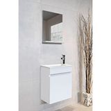 Viesta Joy Banyo Dolabı Seti (45 Cm Parlak Beyaz Aynalı Lavabolu Mdf)