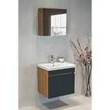 Viesta Star Banyo Dolabı Seti ( 60 Cm Egzotik Meşe ve Koyu Gri Aynalı Lavabolu Mdf ) Egzotik Meşe & Koyu Gri