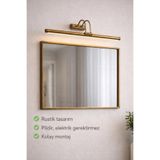 Viesteknoloji ESKİTME KASA RUSTİK TASARIM PİLLİ AYNA TABLO ÜSTÜ LEDLİ AYDINLATMA APLİĞİ BEYAZ IŞIK RETRO TASARIM