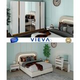 Vieva Sancak Yatak odası takımı 6 Kapılı Gardırop 100% Mdf Bazalı– Teslimat & Kurulum Dahil - Montajlı