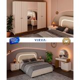Vieva Seyran Yatak Odası Takımı 6 Kapılı Gardırop %100 Mdf Bazalı Teslimat -Montaj Dahil