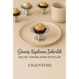 Vigentino 6'lı Plastik Dekoratif Gümüş Kaplama Şekerlik Kase 6'lı Makaronluk Kahve Yanı Sunumluk Lokumluk - Gold