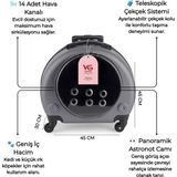 Vigi Store VG Premium Şeffaf Panoramik Kedi Taşıma Valizi XL – Çekçekli & Tekerlekli Pet Taşıma Çantası - Gri