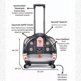 Vigi Store Vg Premium Tekerlekli ve Çekçekli Kedi ve Köpek Taşıma Valizi Büyük Model - Gri