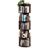 Vigo Wood 360 Derece Dönebilir Ahşap Kitaplık 5 Katlı Ceviz-DK50C