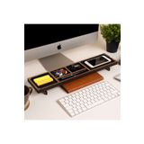 Vigo Wood Ahşap Masaüstü Organizer Ofis Masa Düzenleyici Kalemlik Telefon Şarj Standı Ceviz Md03c
