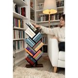 Vigo Wood GEOMETRİK 8 RAFLI AĞAÇ KİTAPLIK DEKORATİF RAF