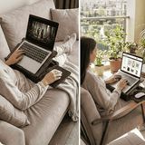 Vigo Wood Minderli Eğim Ayarlanabilir Mausepadli Laptop Sehpası-LS057 Sehpası MDF Malzeme ile Ergonomik Tasarım - Antik Dark - Y: 8 cm D: 27 cm G: 37 cm