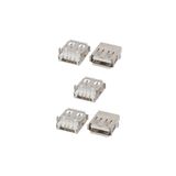 Vigor 5 Adet USB 2.0 Dişi Konnektör 4 Pin Pcb Şase 90 Derece USB Type-A Soket