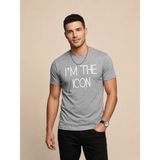 Vigoss Jeans Vigoss Baskılı Erkek T-Shırt 62361-30010 - Koyu Gri Melanj - XL