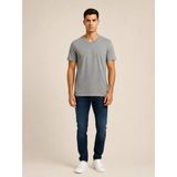 Vigoss Jeans Vigoss Battal V Yaka Erkek T-Shırt B3125-03370 - Koyu Gri Melanj - 2XL