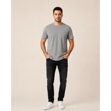 Vigoss Jeans VİGOSS ERKEK BATTAL O YAKA BASIC T-SHIRT B3124-03370 - 3XL - Gri