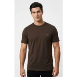 Vigoss Jeans Vigoss Erkek Battal O Yaka Basıc T-Shırt B3124-03370 - Kahve - 4XL