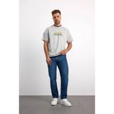 Vigoss Jeans Vıgoss Oversıze Çift Yaka Erkek T-Shırt 63085-30005 - Gri - XL