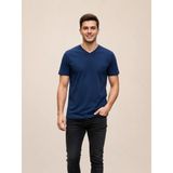 Vigoss Jeans Vigoss V Yaka Erkek T-Shırt 3125-03370 - Koyu İndigo - M