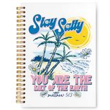 VIIJJUE Retro Okyanus Defteri, Yaz Plaj Defteri, You are The Salt of The Earth, Plaj Severler için Hediyeler, Okyanus Temalı Hediyeler, Sahil Plajı Gün Batımı Ciltli Spiral Günlük Defter 15,5 x 20,3